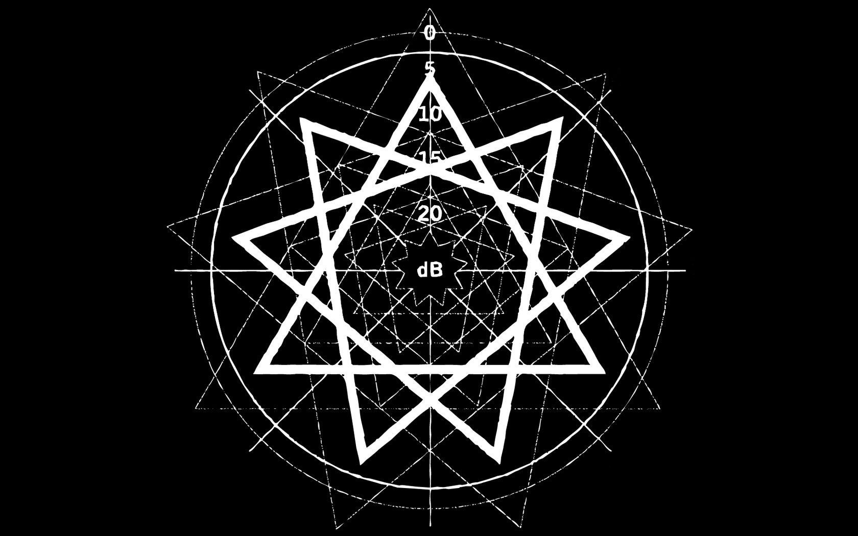 Slipknot logo with geometric patterns and dB scale HD Wallpaper