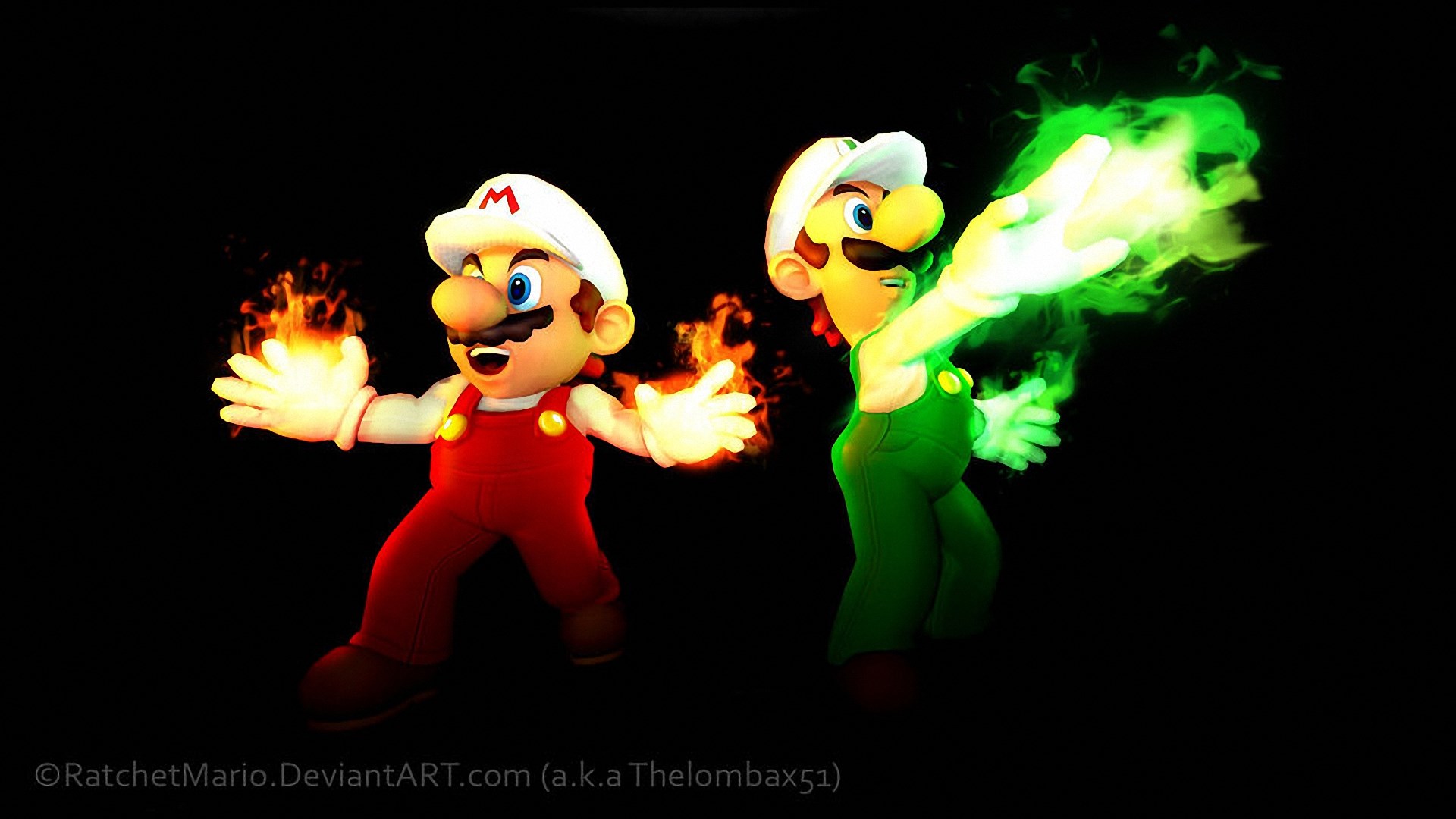 Fire Mario and Ice Luigi from Super Mario HD Wallpaper