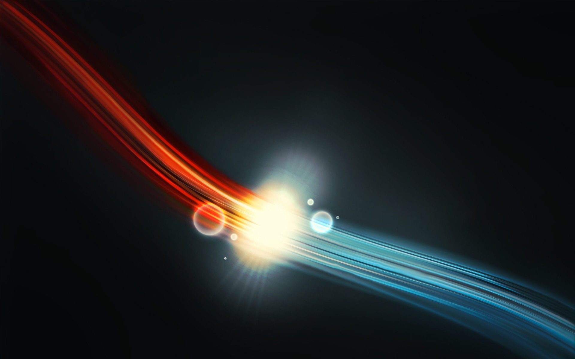 Abstract red and blue light streaks colliding HD Wallpaper
