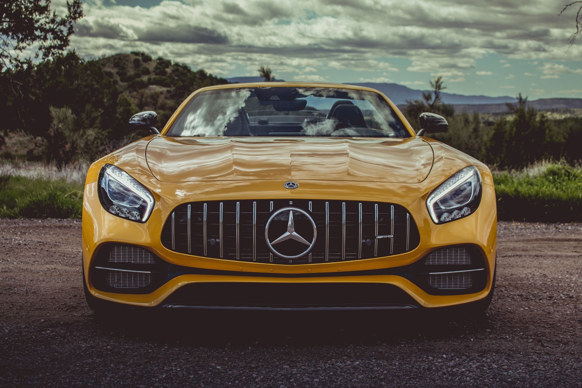 Yellow Mercedes-AMG Convertible Car HD Wallpaper