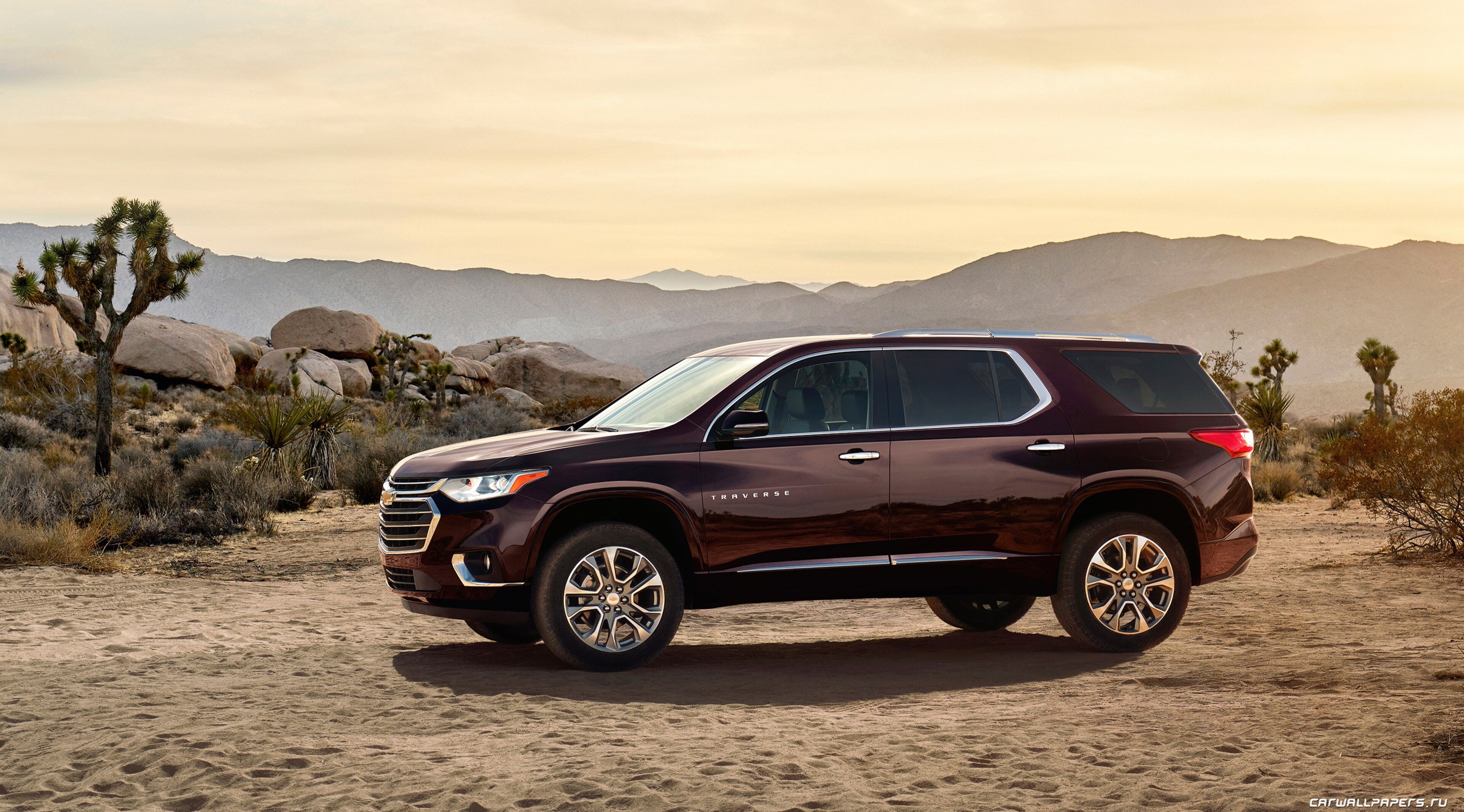 Chevrolet Traverse in a desert landscape 4K HD Wallpaper