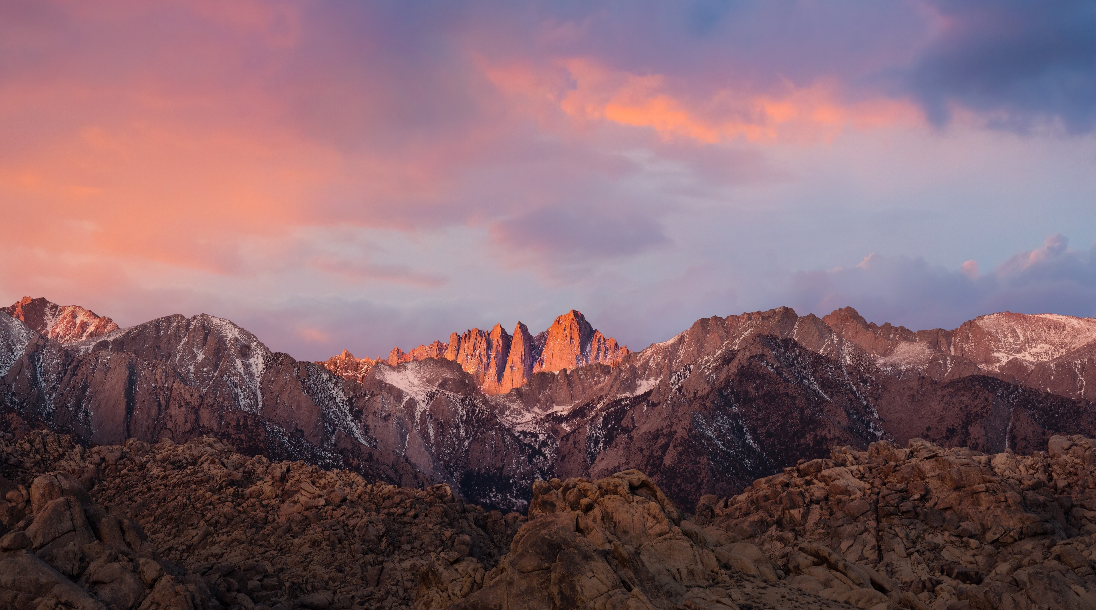 Mountains at sunrise 4K download HD Wallpaper