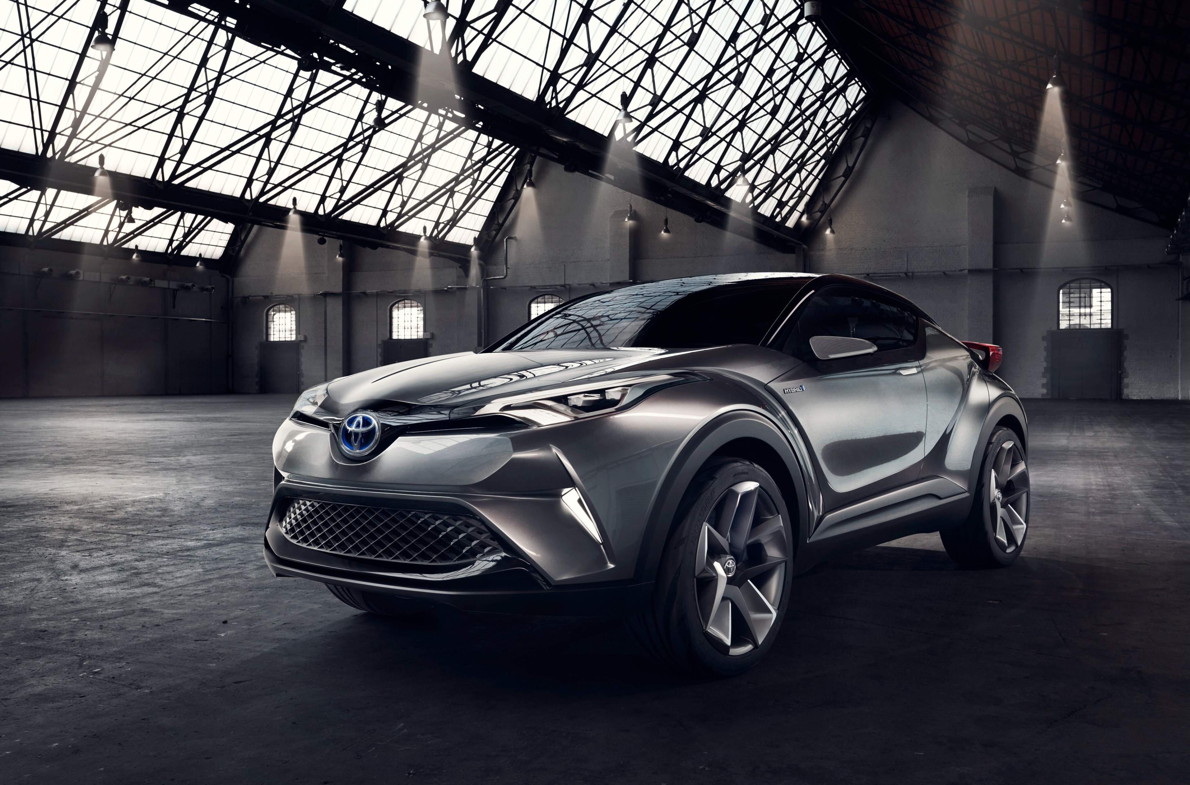 Toyota C-HR concept car in warehouse HD Wallpaper