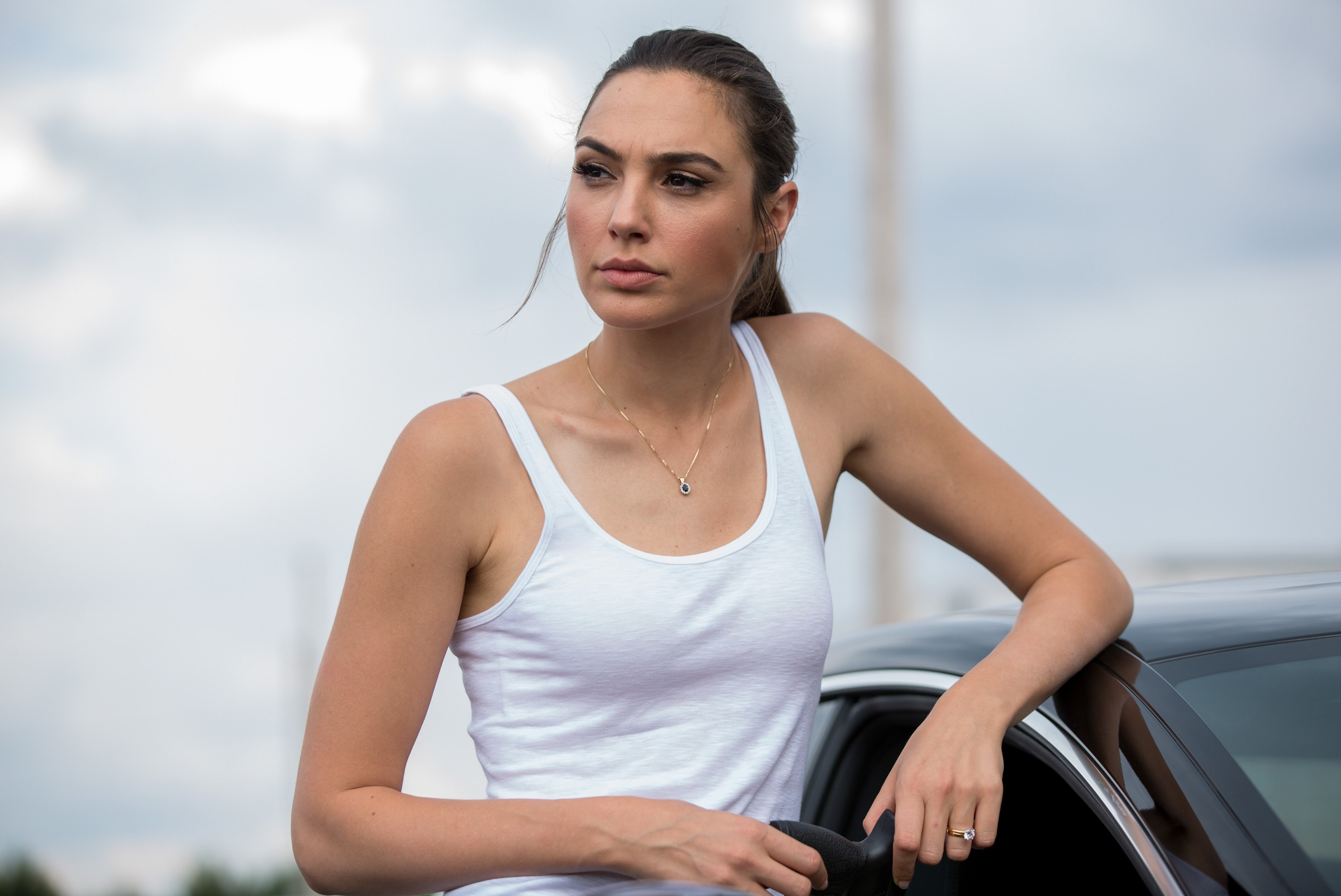 Gal Gadot in White Tank Top 4K Portrait HD Wallpaper