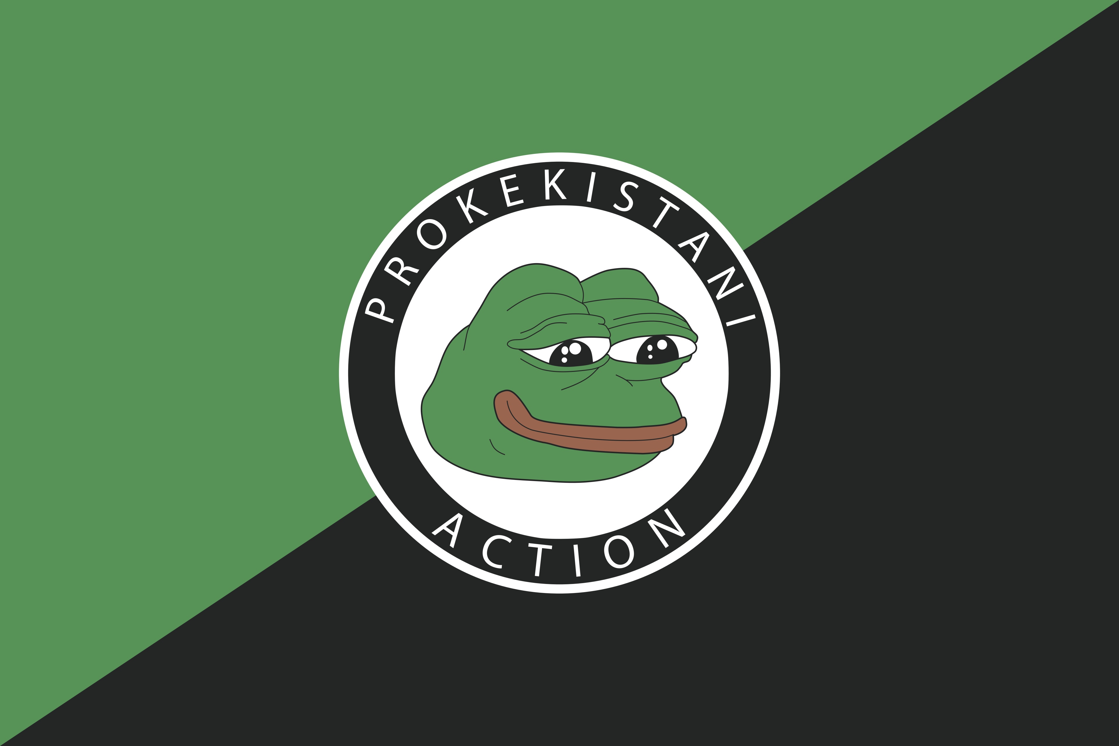 Pepe the Frog with "Prokekistani Action" text HD Wallpaper