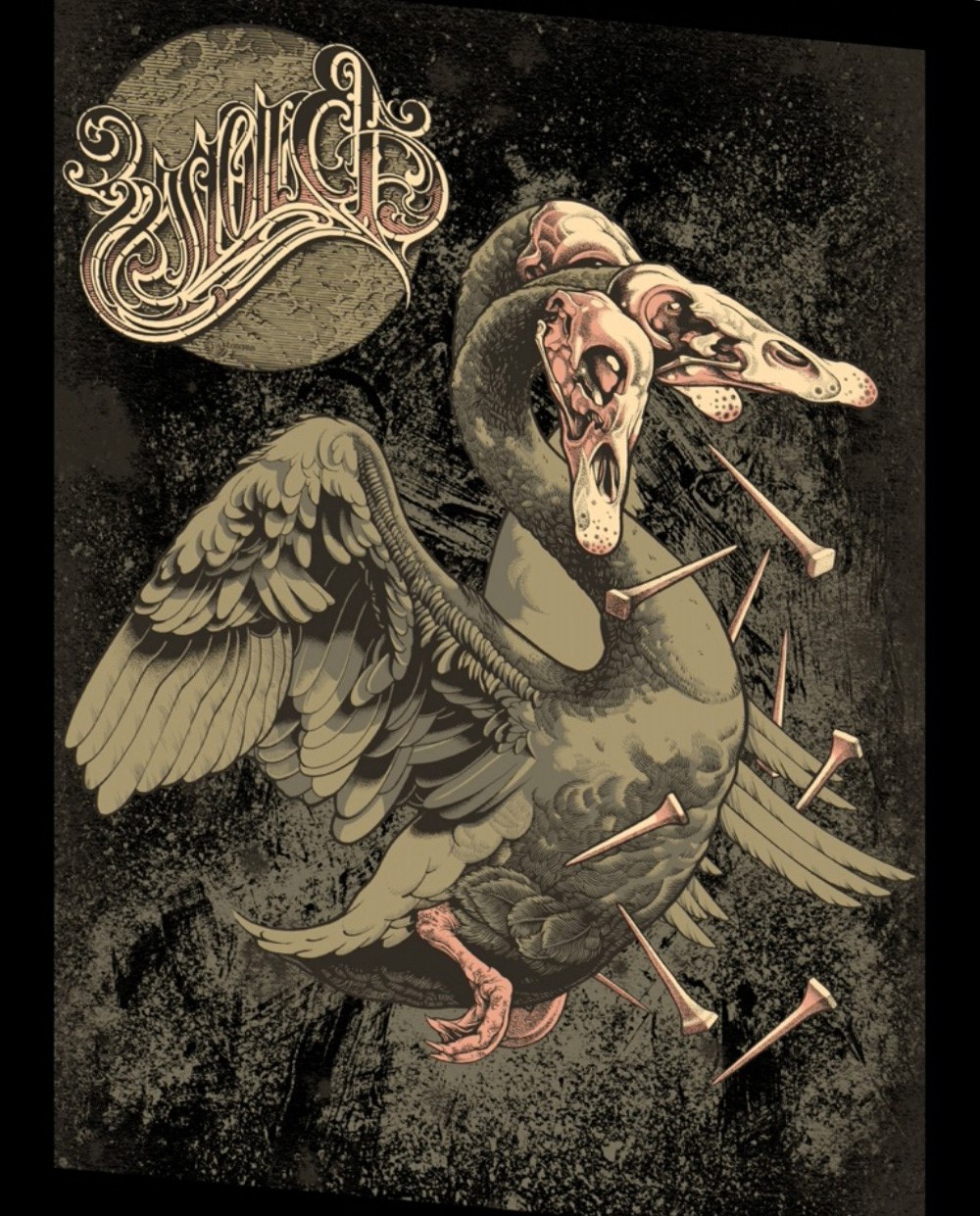 Artwork for The Baroness band featuring swans and skulls HD Wallpaper