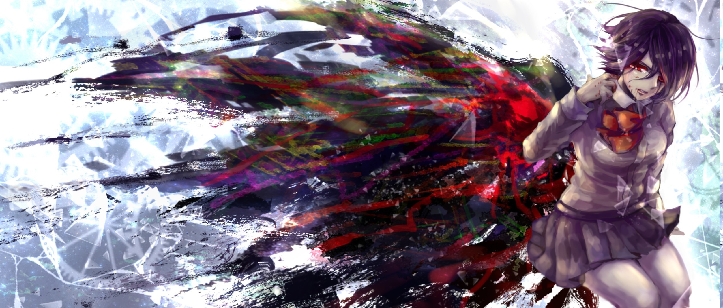 Touka Kirishima from Tokyo Ghoul with Kagune HD Wallpaper