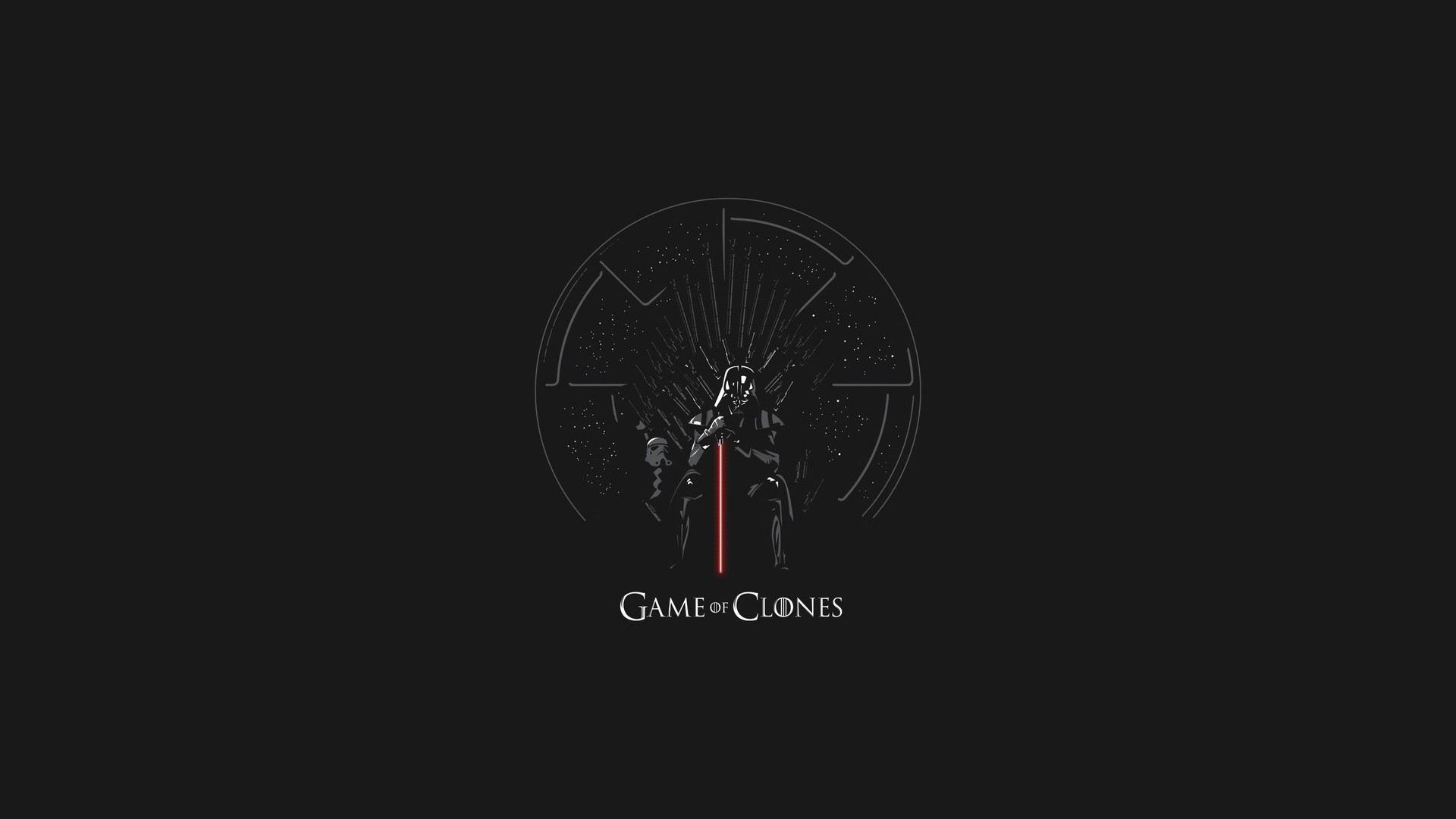 Darth Vader on the Iron Throne from Game of Clones HD Wallpaper
