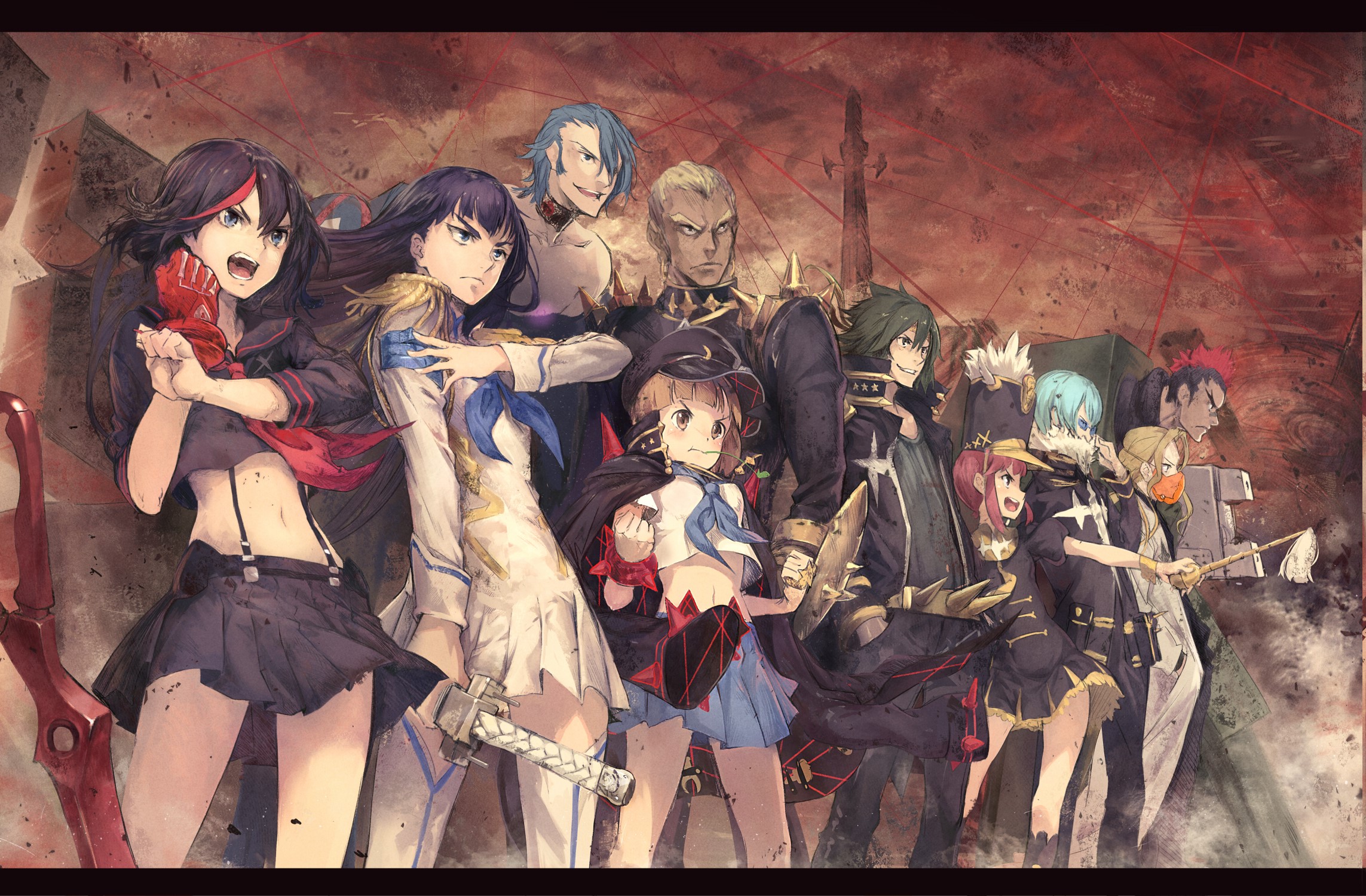 Kill la Kill characters in battle poses HD Wallpaper