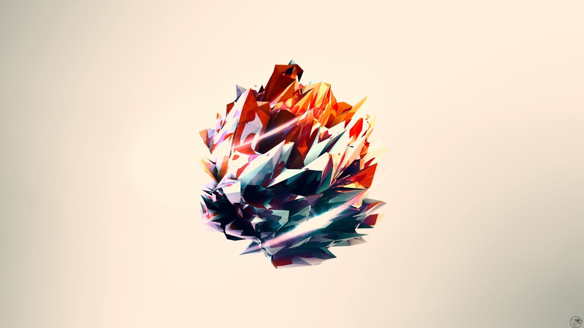 Abstract 3D geometric crystal artwork HD Wallpaper