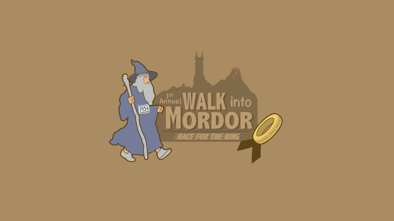 Gandalf walking into Mordor with a ring HD Wallpaper