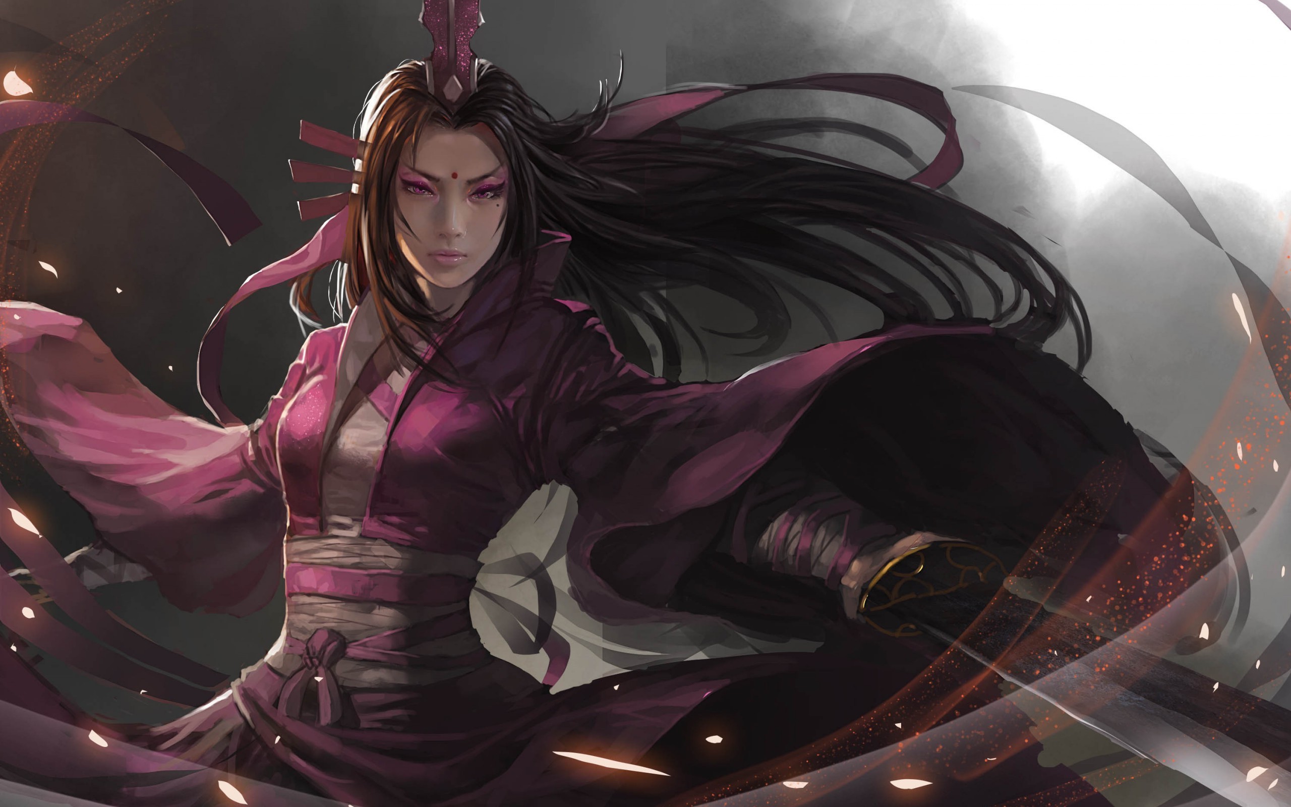 Woman with sword in Dynasty Warriors style HD Wallpaper