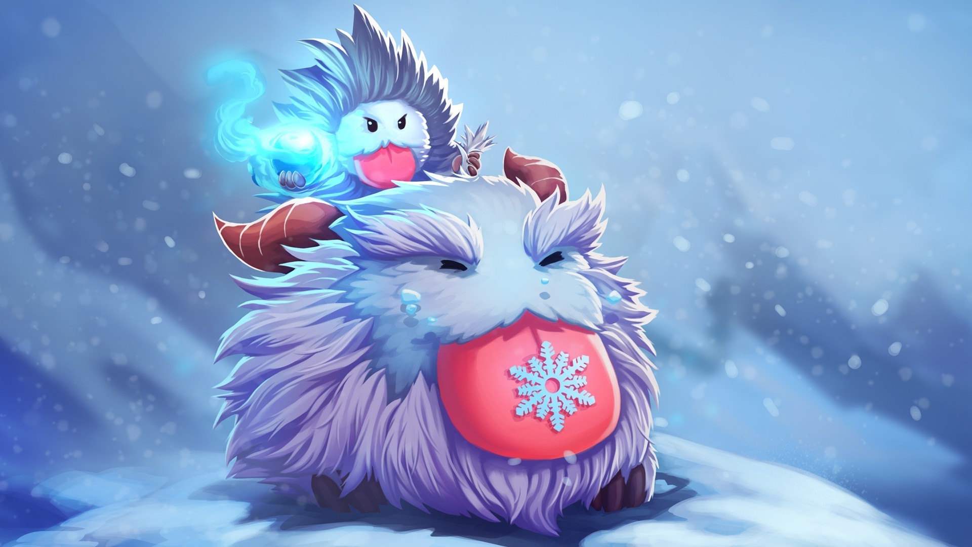 Poro from League of Legends in snow HD Wallpaper