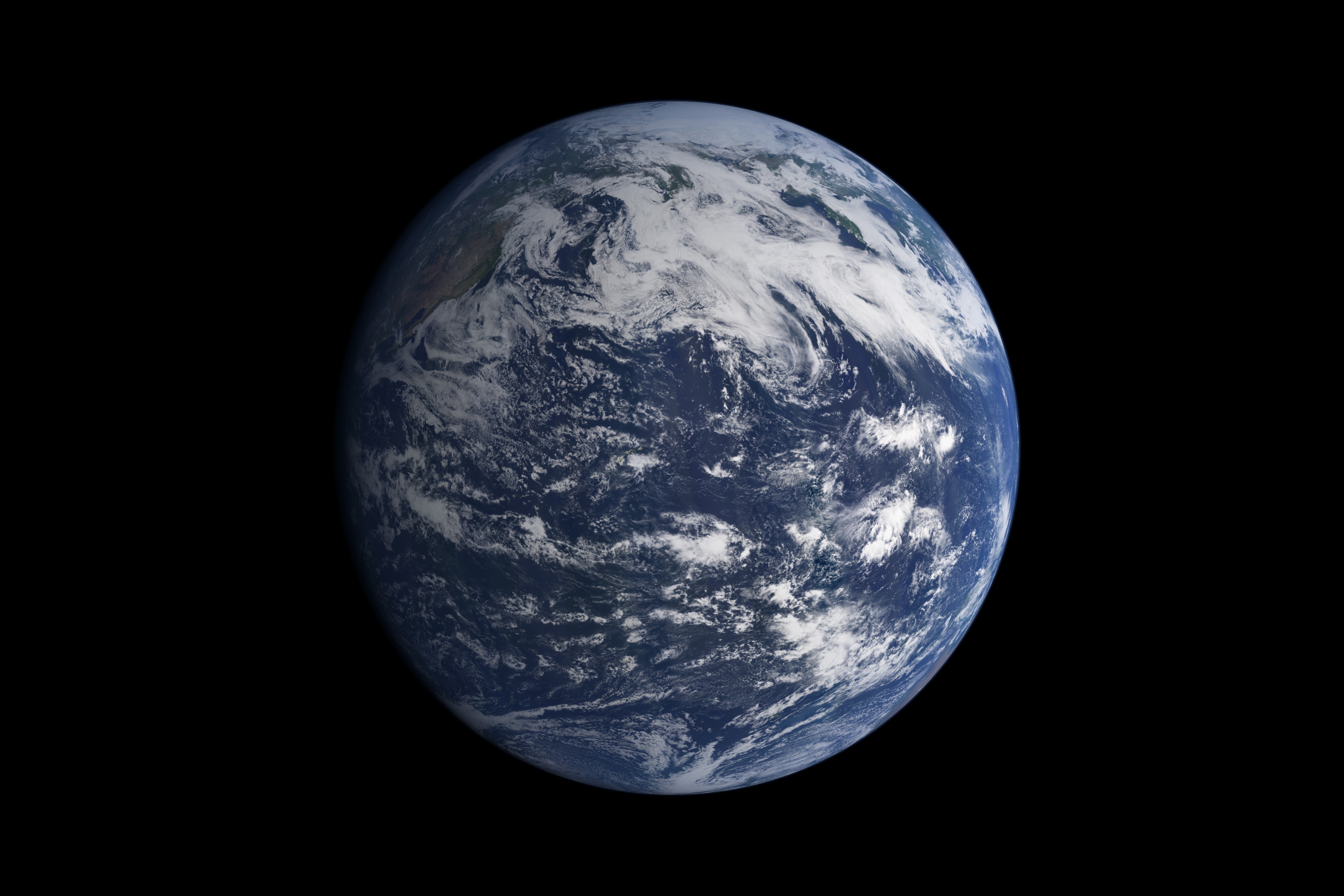 Earth planet from space with clouds HD Wallpaper