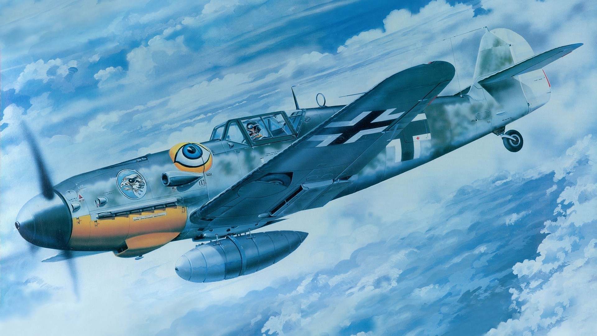 Messerschmitt Bf 109 aircraft in flight HD Wallpaper