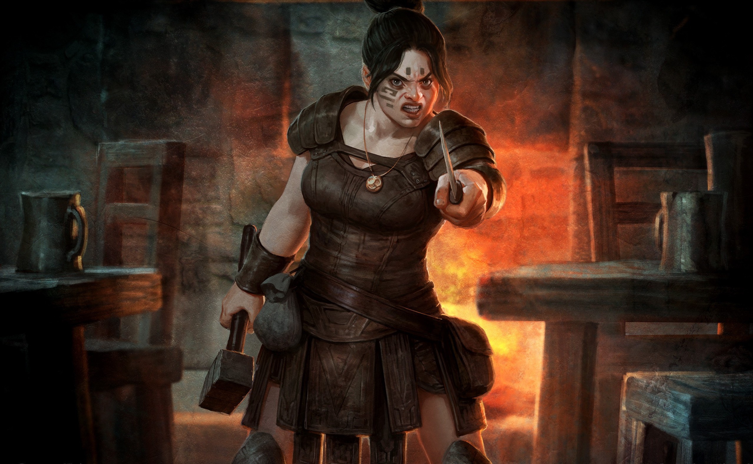 Warrior woman from Dragon Age: Origins HD Wallpaper
