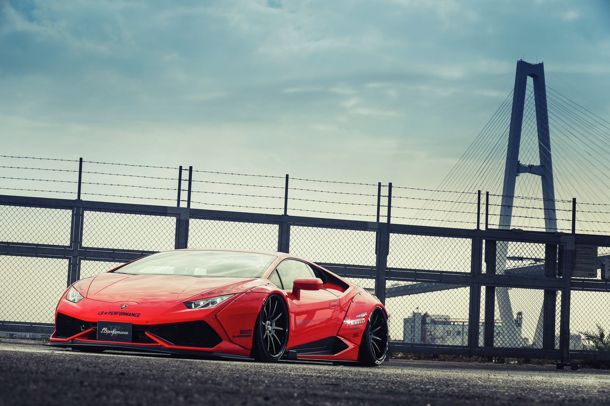 Red Liberty Walk LB Performance Lamborghini Huracan HD Wallpaper