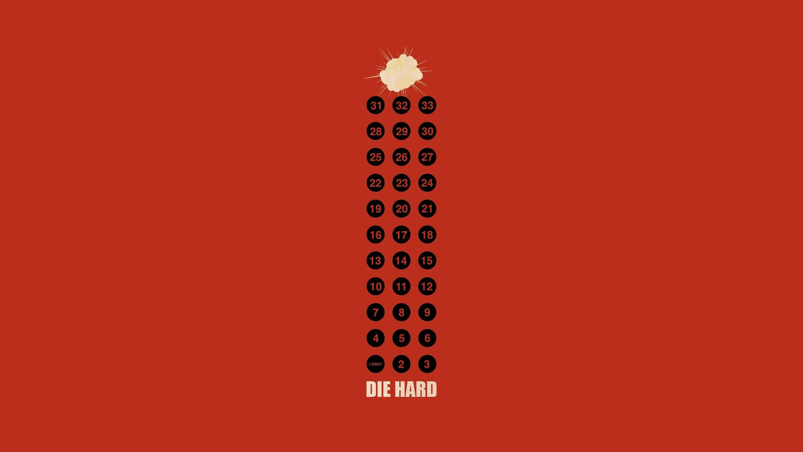Die Hard minimalist movie poster with elevator numbers HD Wallpaper