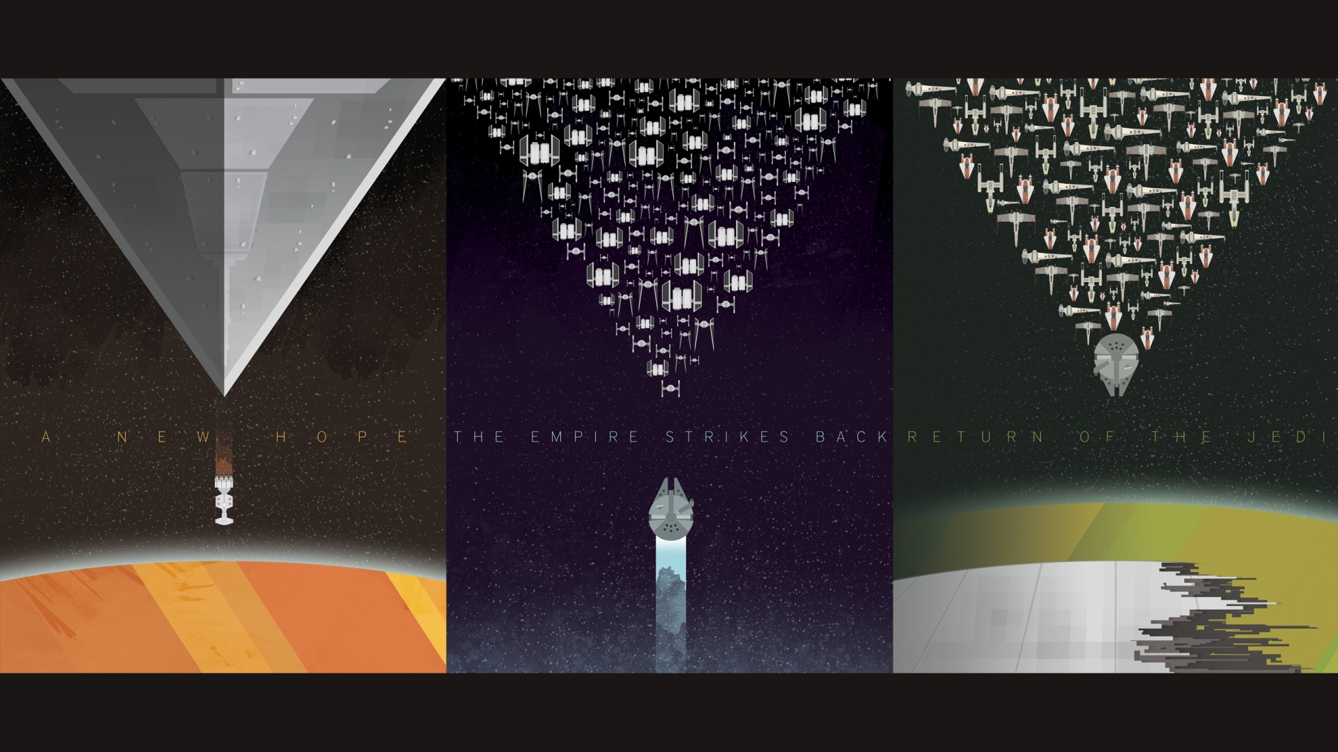 Star Wars Original Trilogy Minimalist Movie Posters HD Wallpaper