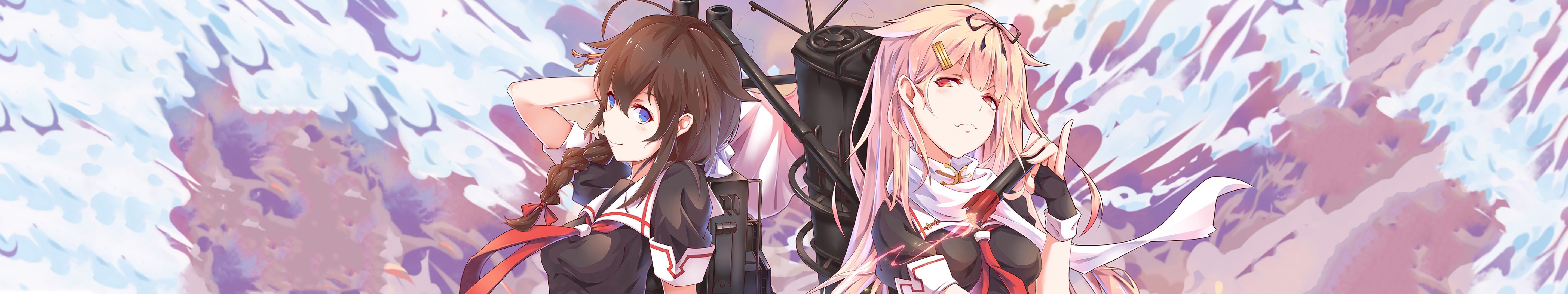 Yuudachi and Shigure from Kantai Collection HD Wallpaper