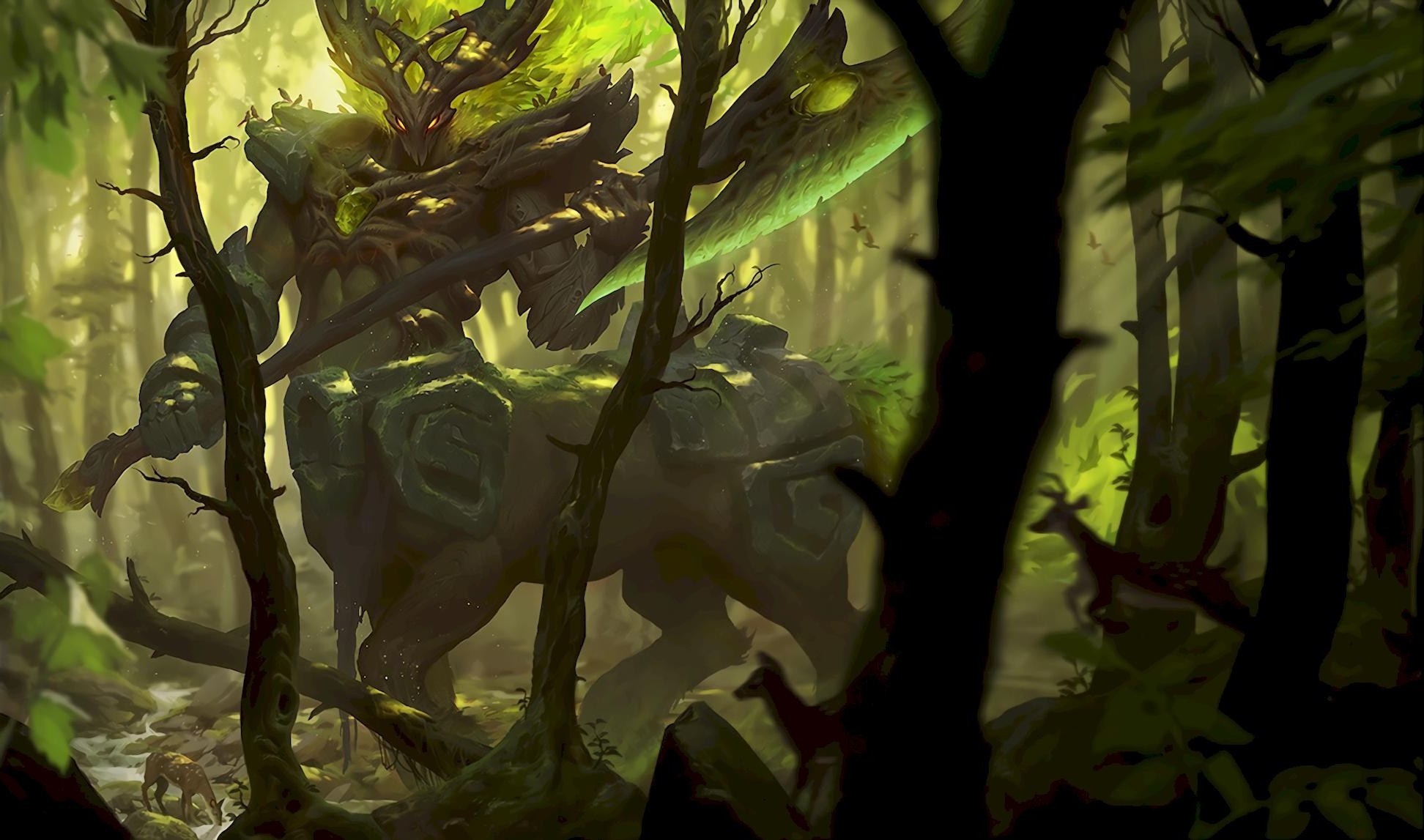 Hecarim from League of Legends in a forest HD Wallpaper