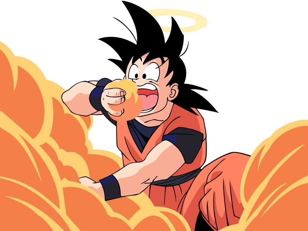 Goku from Dragon Ball Z charging an energy attack HD Wallpaper