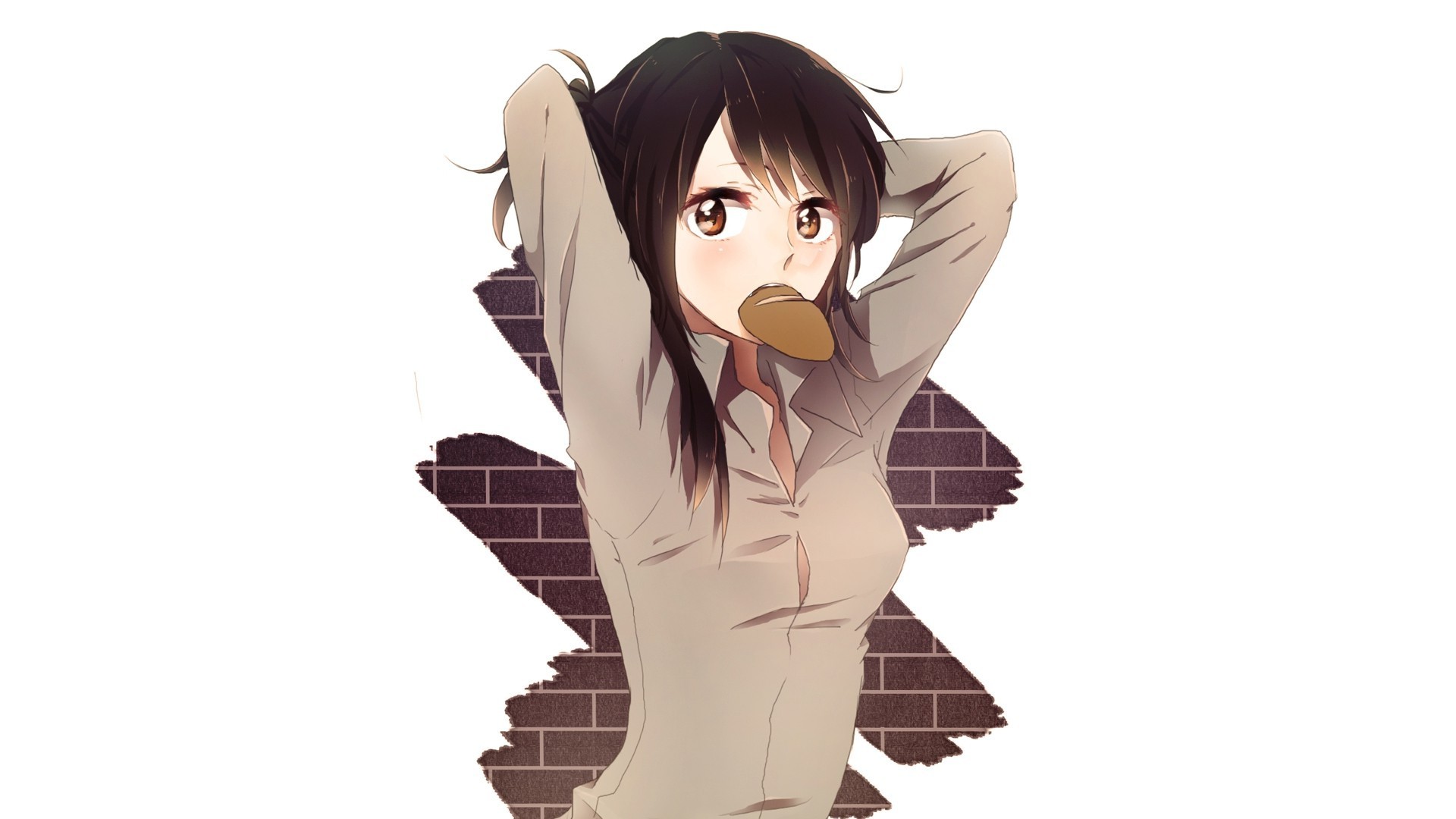 Sasha Braus from Attack on Titan eating bread HD Wallpaper