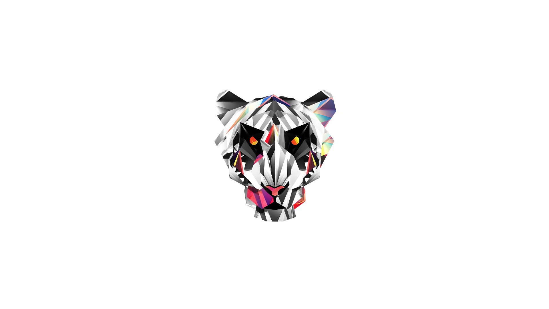 Low poly tiger head digital art HD Wallpaper