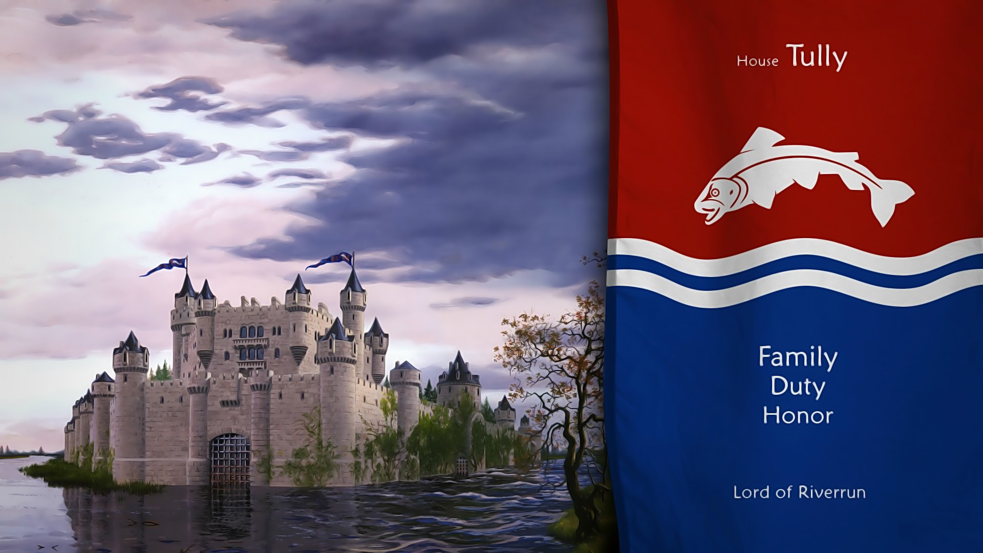 House Tully Castle and Sigil from Game of Thrones HD Wallpaper