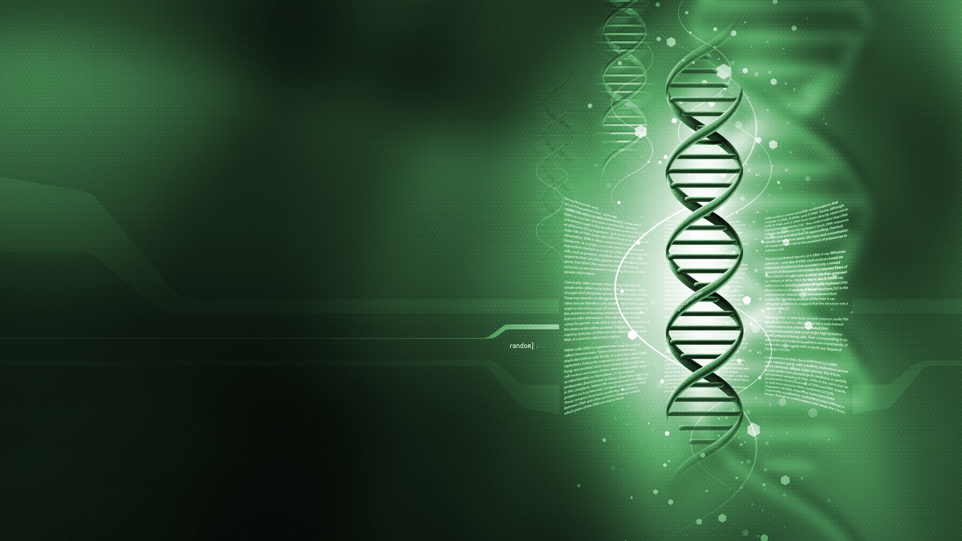 DNA helix with scientific data HD Wallpaper
