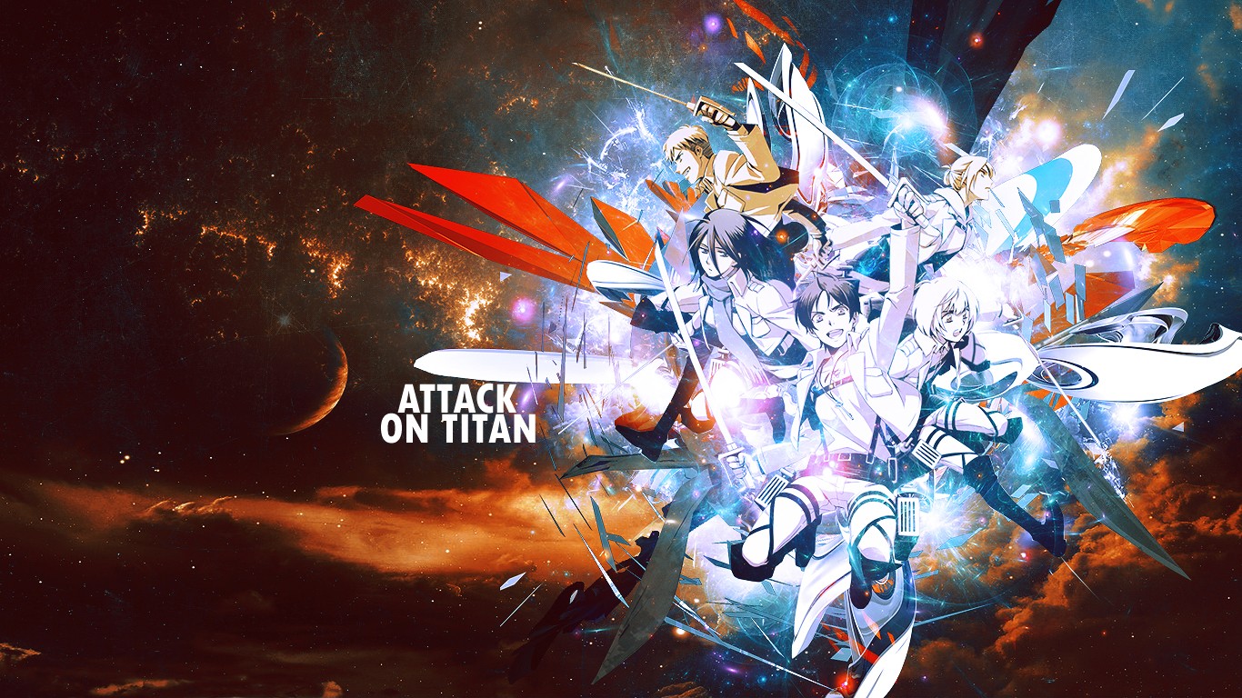 Attack on Titan Characters Dynamic Artwork HD Wallpaper