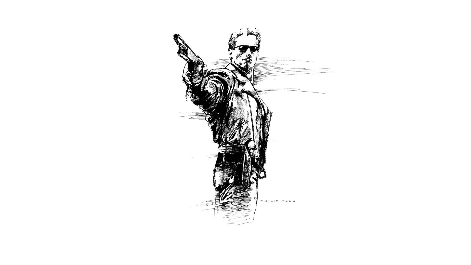 Arnold Schwarzenegger as Terminator from Terminator 2 HD Wallpaper