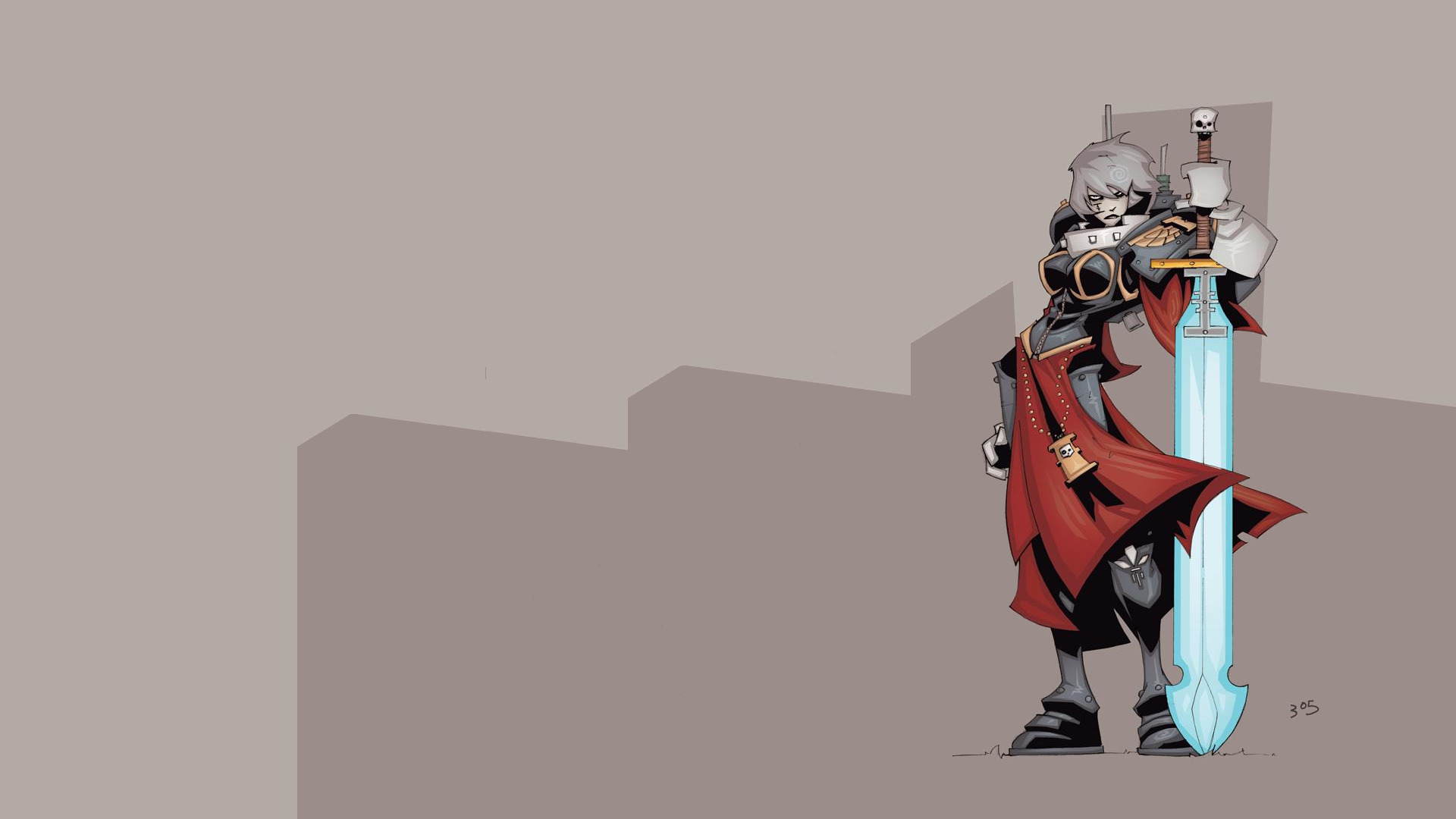 Sister of Battle with a large sword from Warhammer 40,000 HD Wallpaper