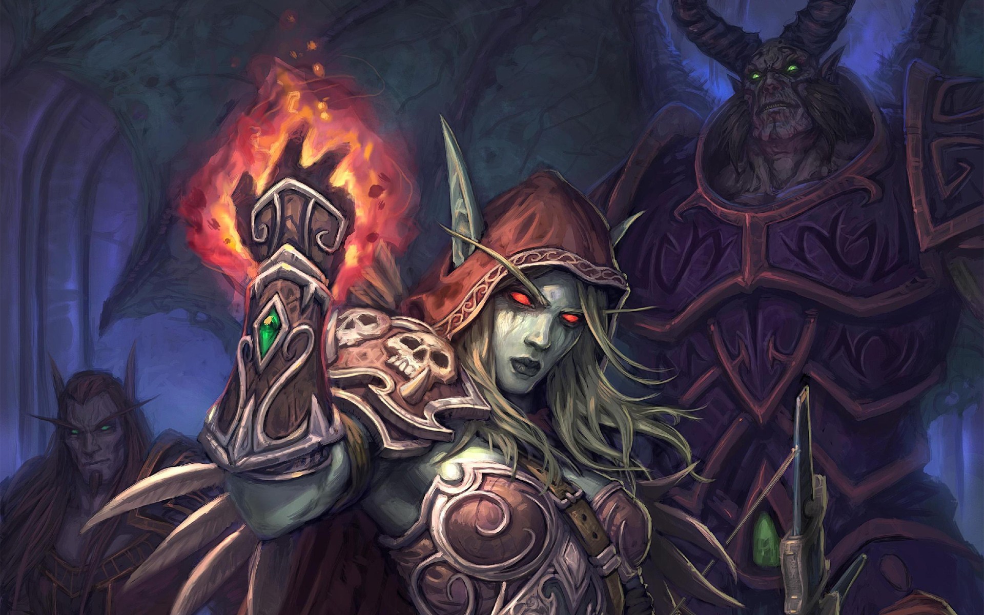 Sylvanas Windrunner and demons from World of Warcraft HD Wallpaper