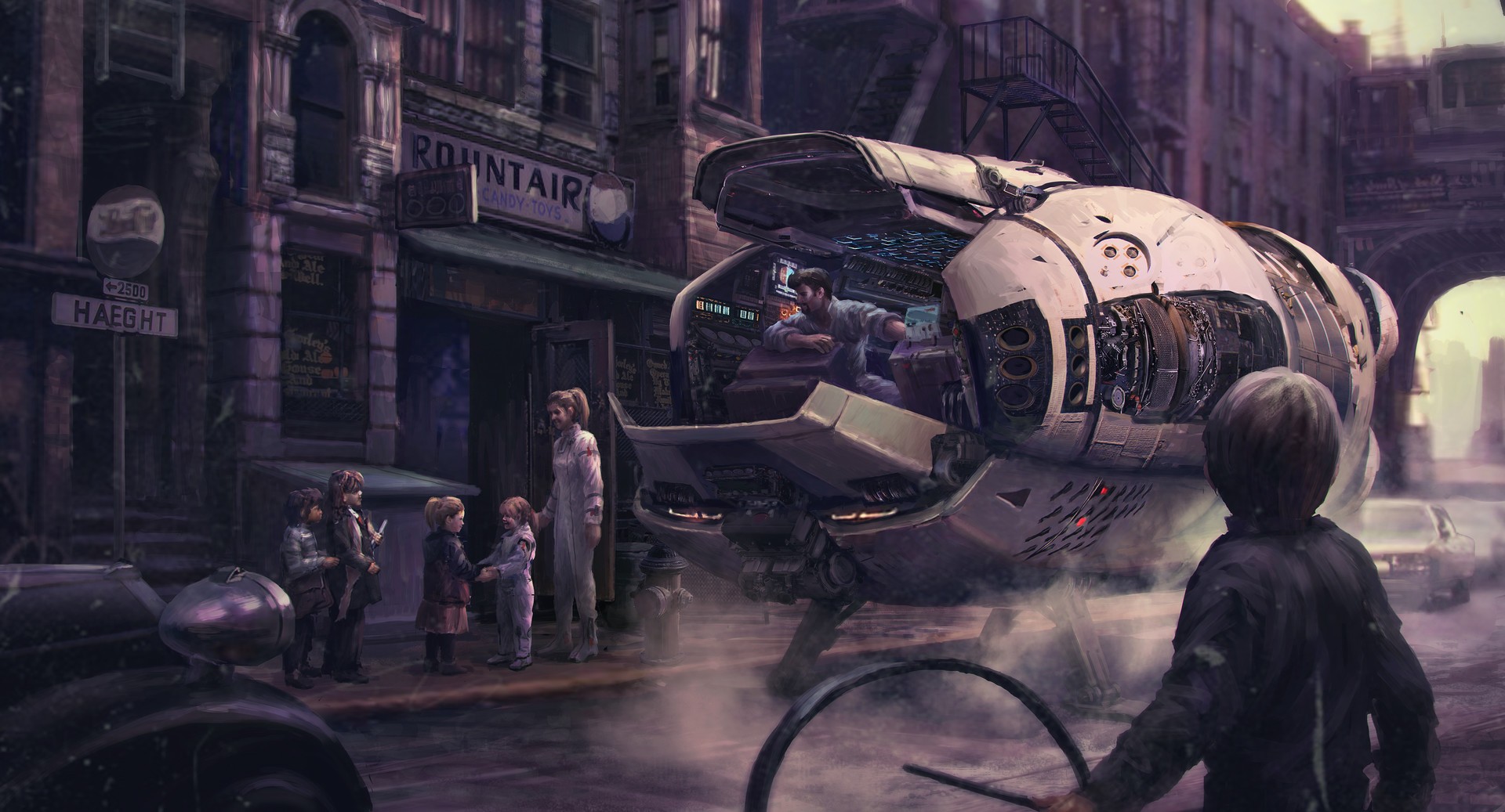 Science fiction concept art of a futuristic vehicle HD Wallpaper