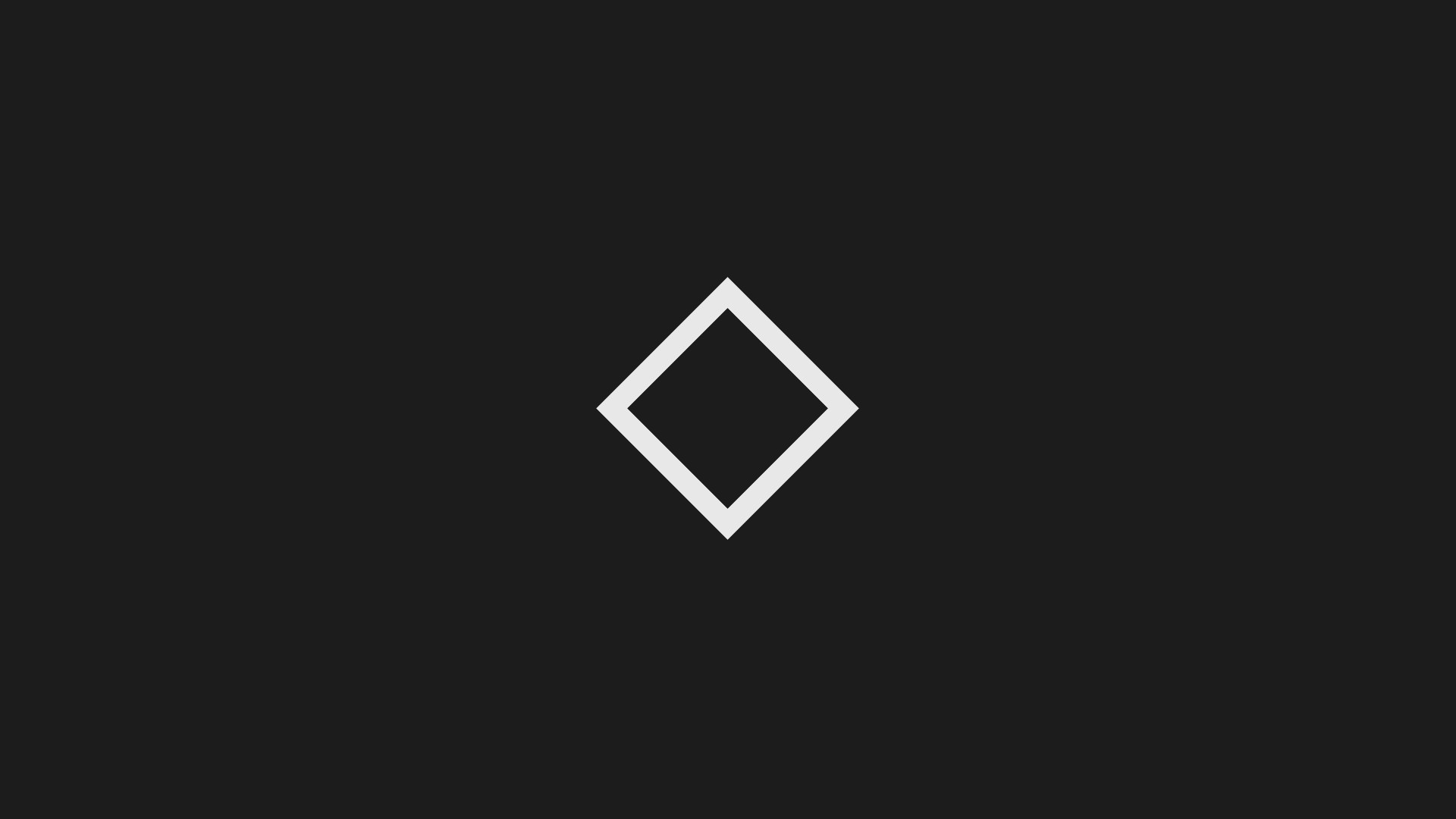 Minimalist white diamond on black background HD Wallpaper