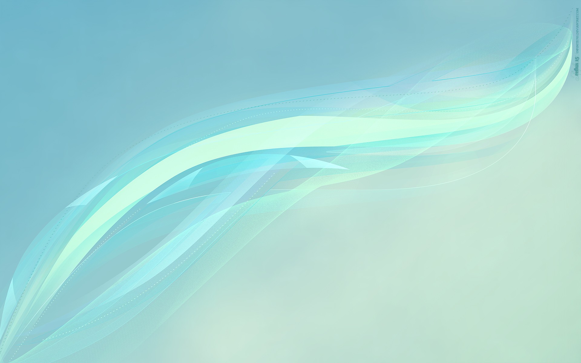 Abstract blue and green wave pattern HD Wallpaper