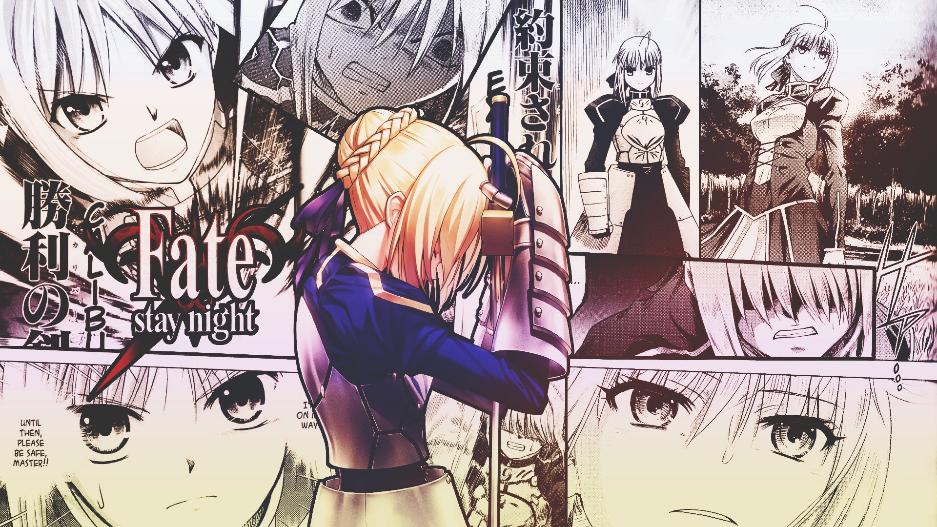 Saber from Fate/stay night Manga Collage HD Wallpaper