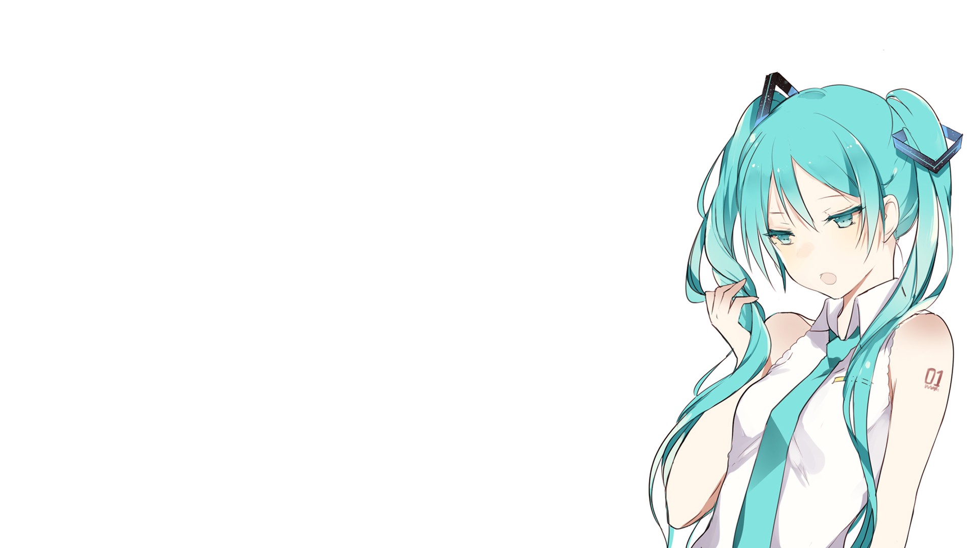 Hatsune Miku anime girl with turquoise hair HD Wallpaper