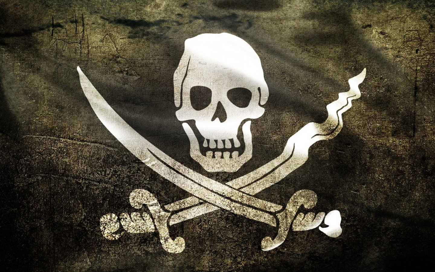 Pirate flag with skull and crossed swords HD Wallpaper