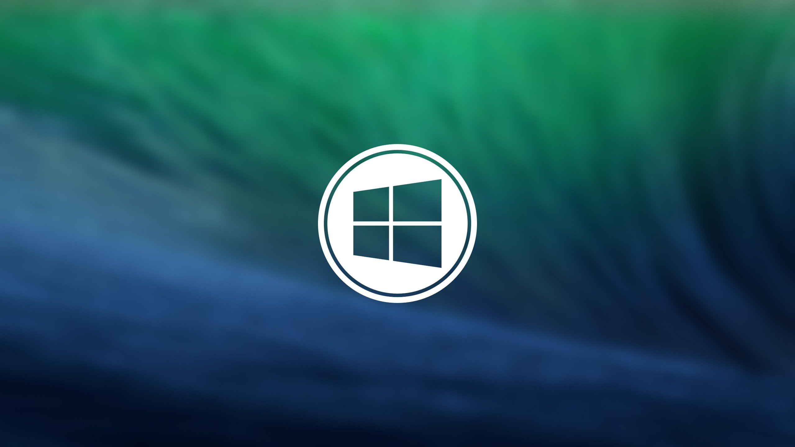 Windows logo on a blue and green abstract background HD Wallpaper