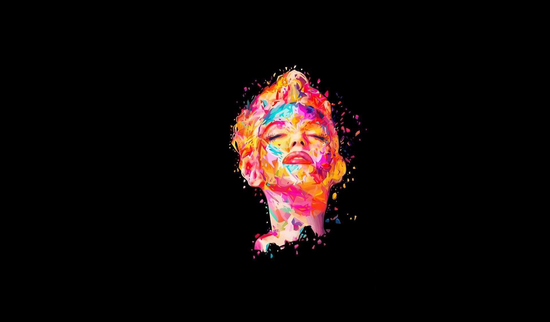 Marilyn Monroe colorful abstract portrait HD Wallpaper