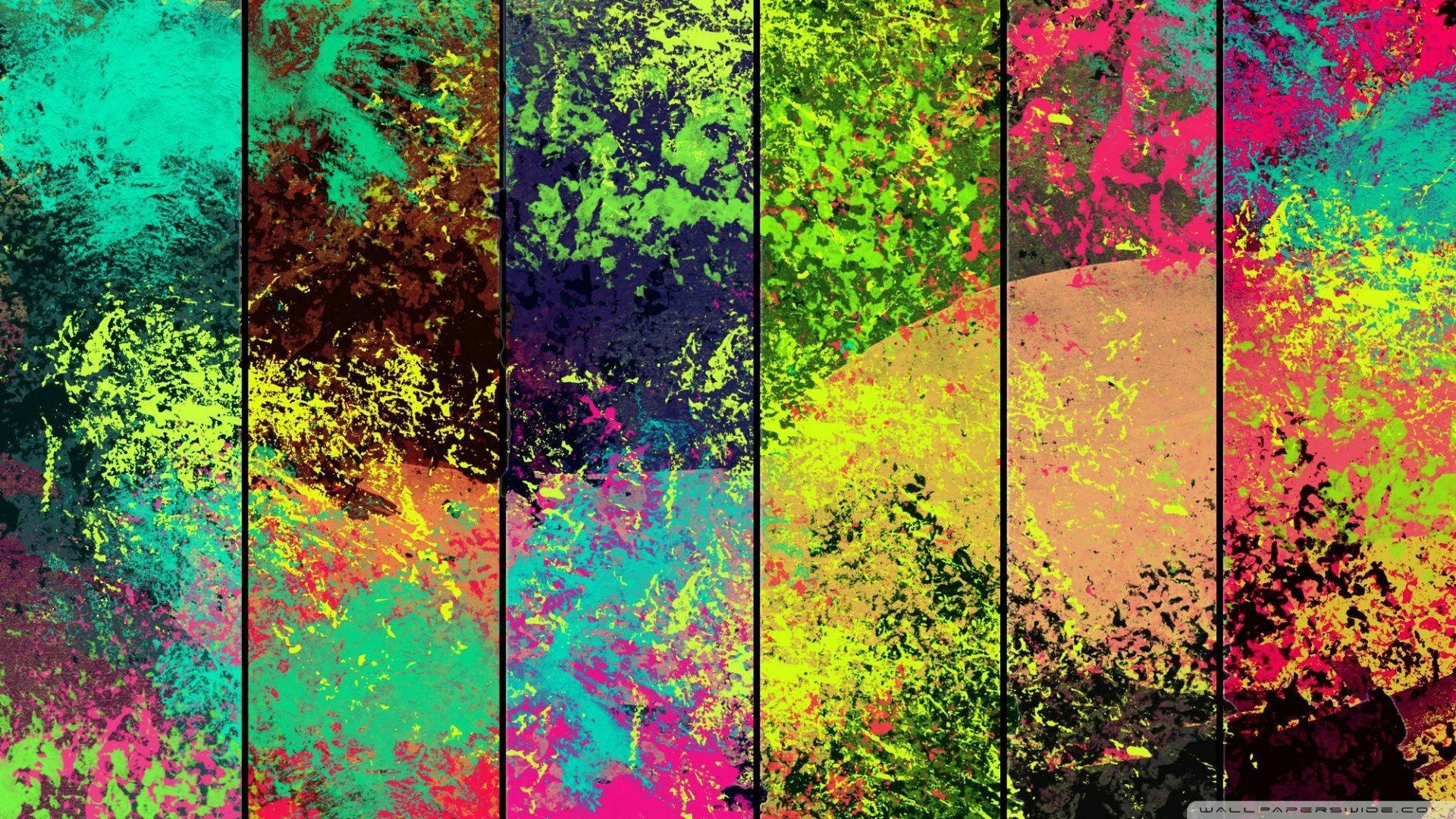 Paint splatter panels abstract art HD Wallpaper