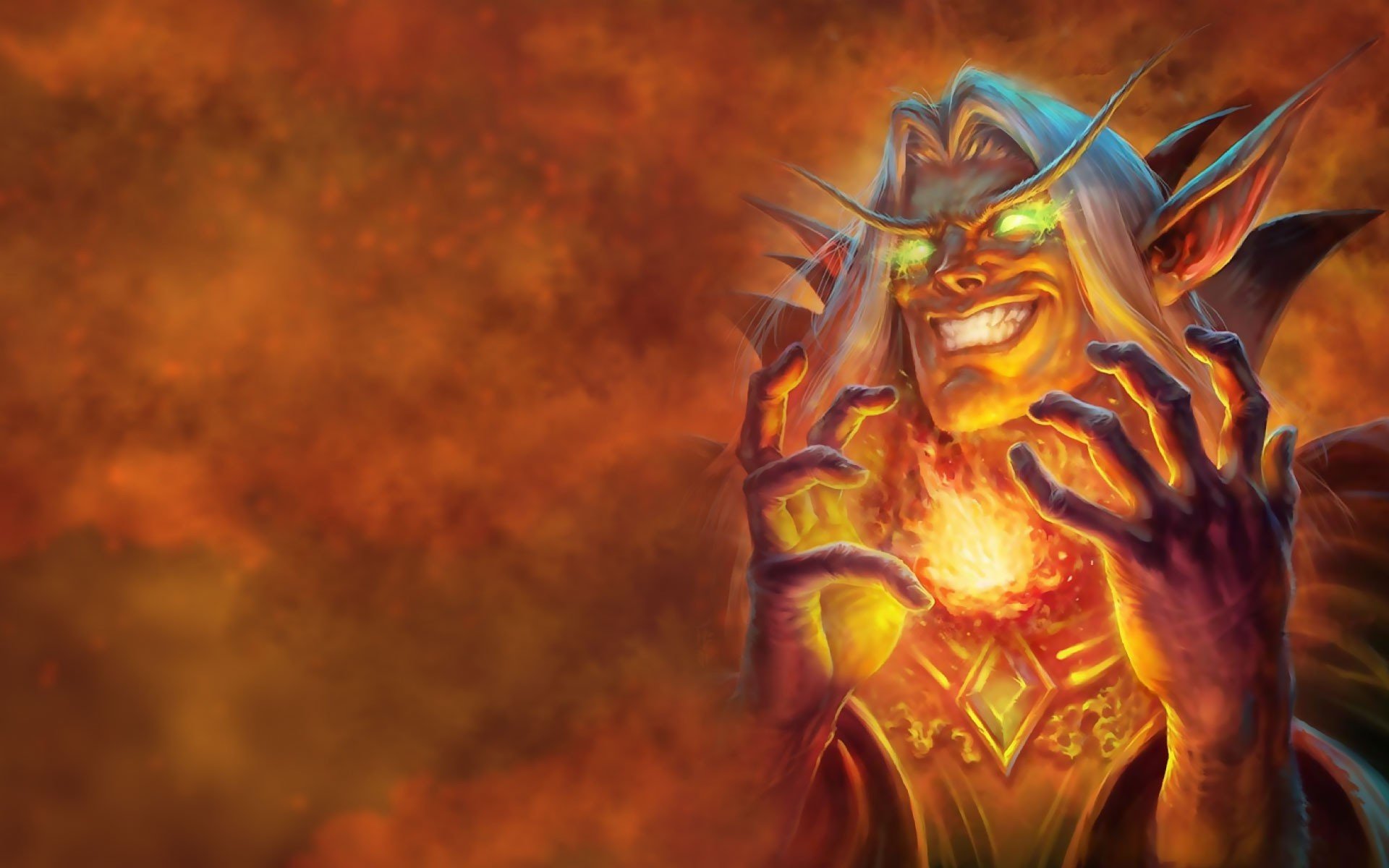 Demon casting a spell from Hearthstone HD Wallpaper