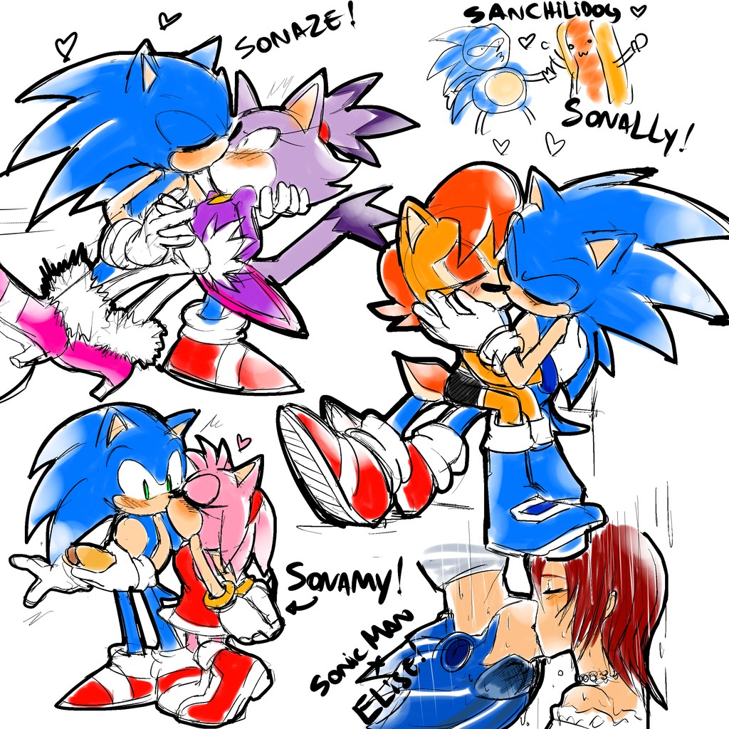Sonic the Hedgehog characters kissing HD Wallpaper