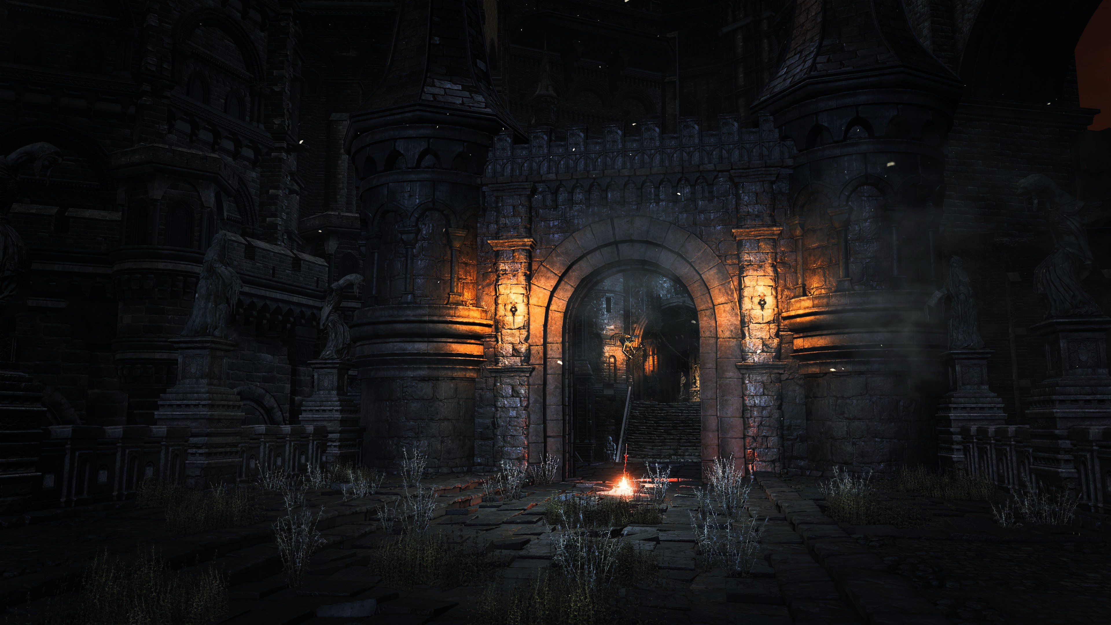 Dark Souls III Archway with Bonfire HD Wallpaper