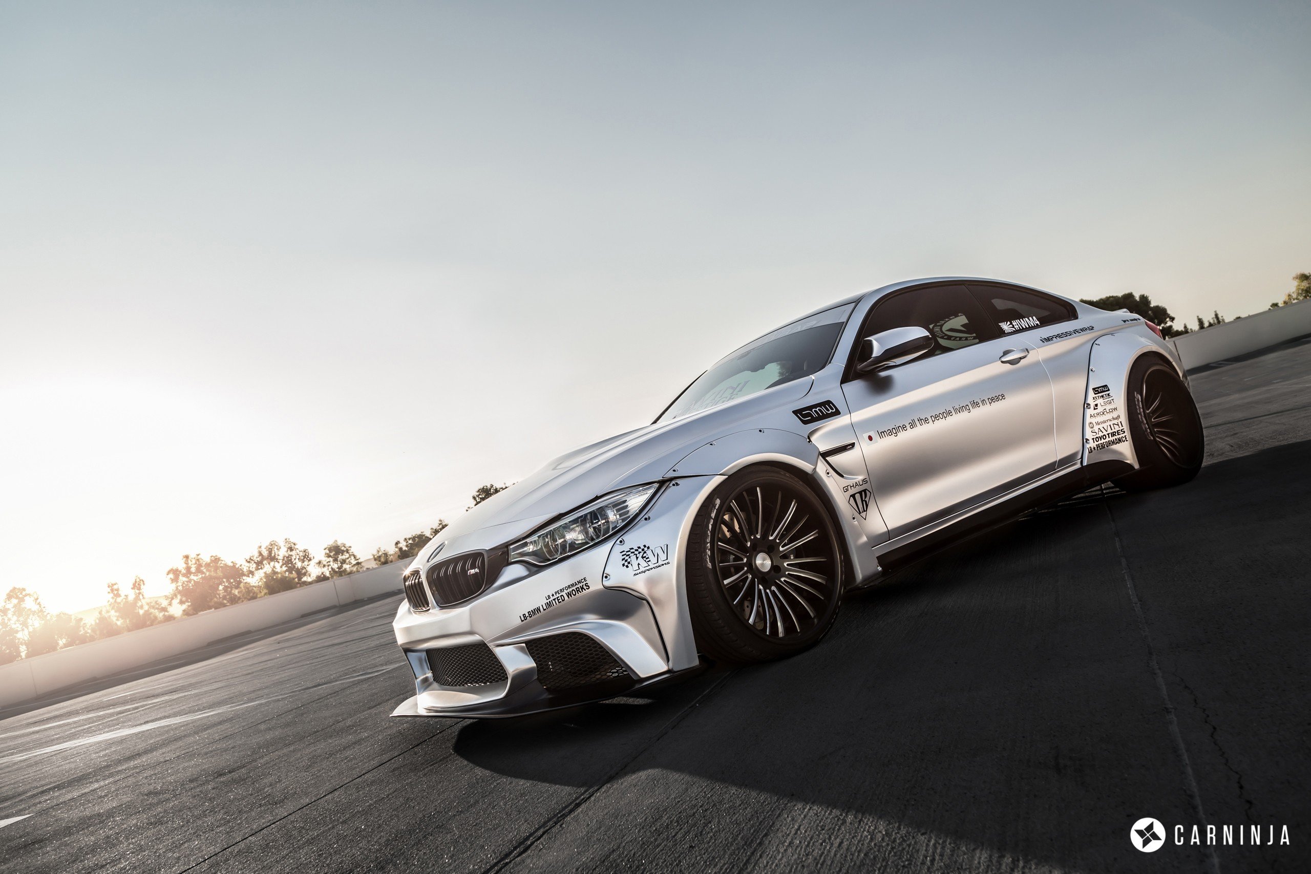 Silver BMW M4 Coupe LB Performance Widebody HD Wallpaper