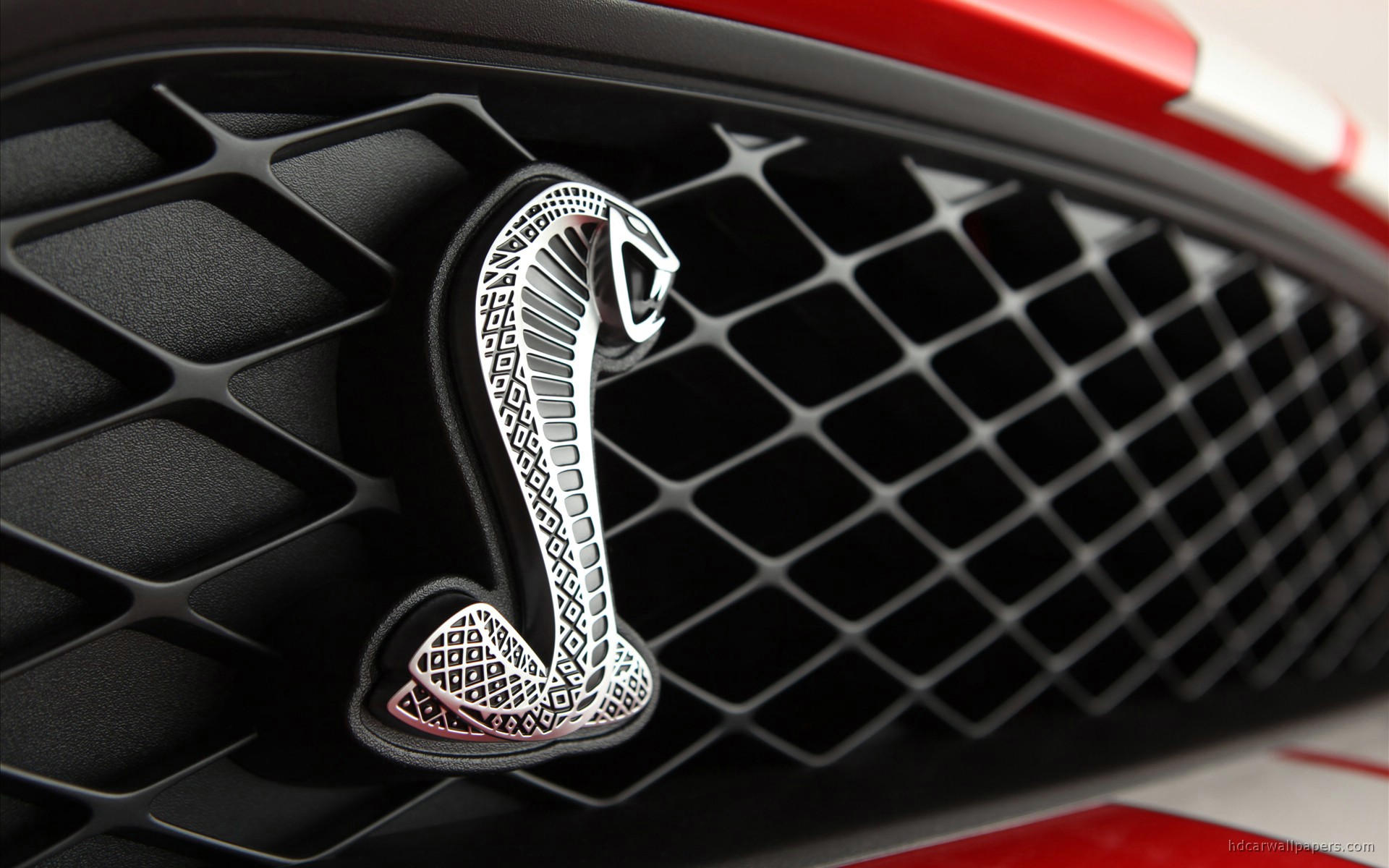 Ford Mustang Cobra emblem on car grille HD Wallpaper