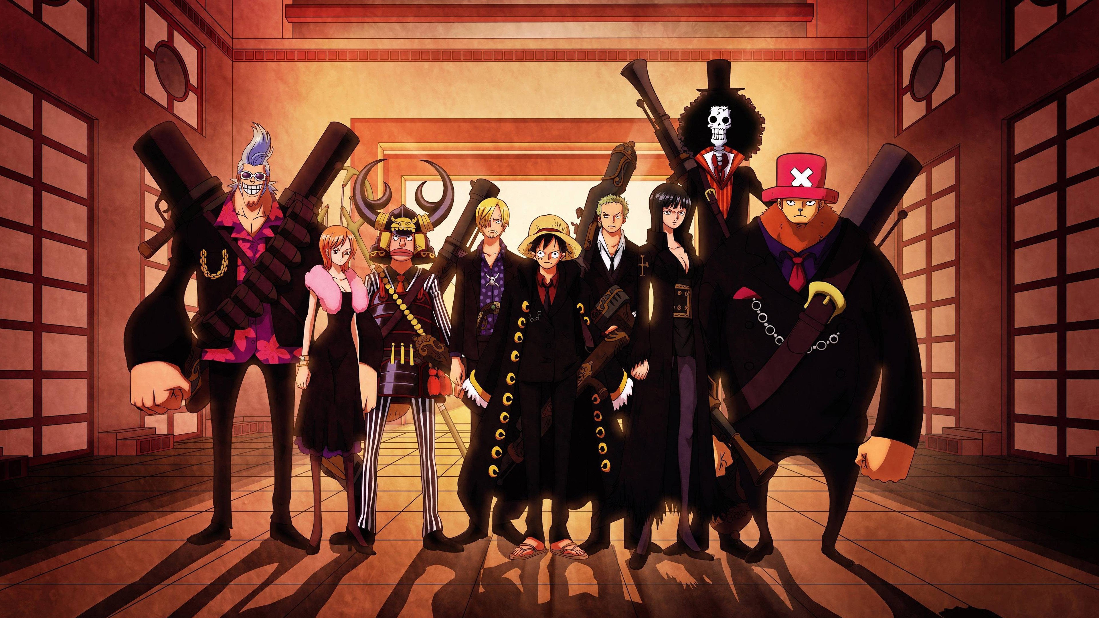 One Piece characters in formal attire HD Wallpaper