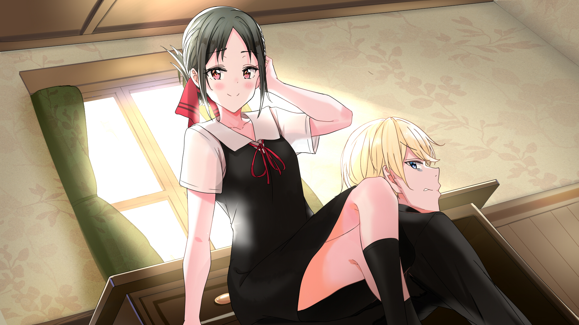 Kaguya Shinomiya and Miyuki Shirogane from Kaguya-sama: Love Is War HD Wallpaper